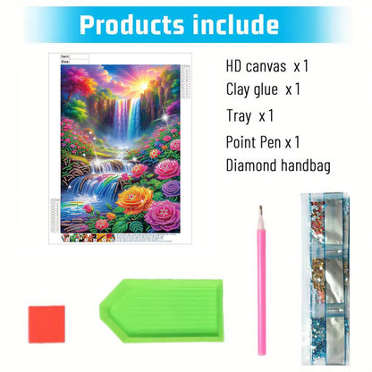 Flower Waterfall - Special Shaped Drill Diamond Painting 30*40CM