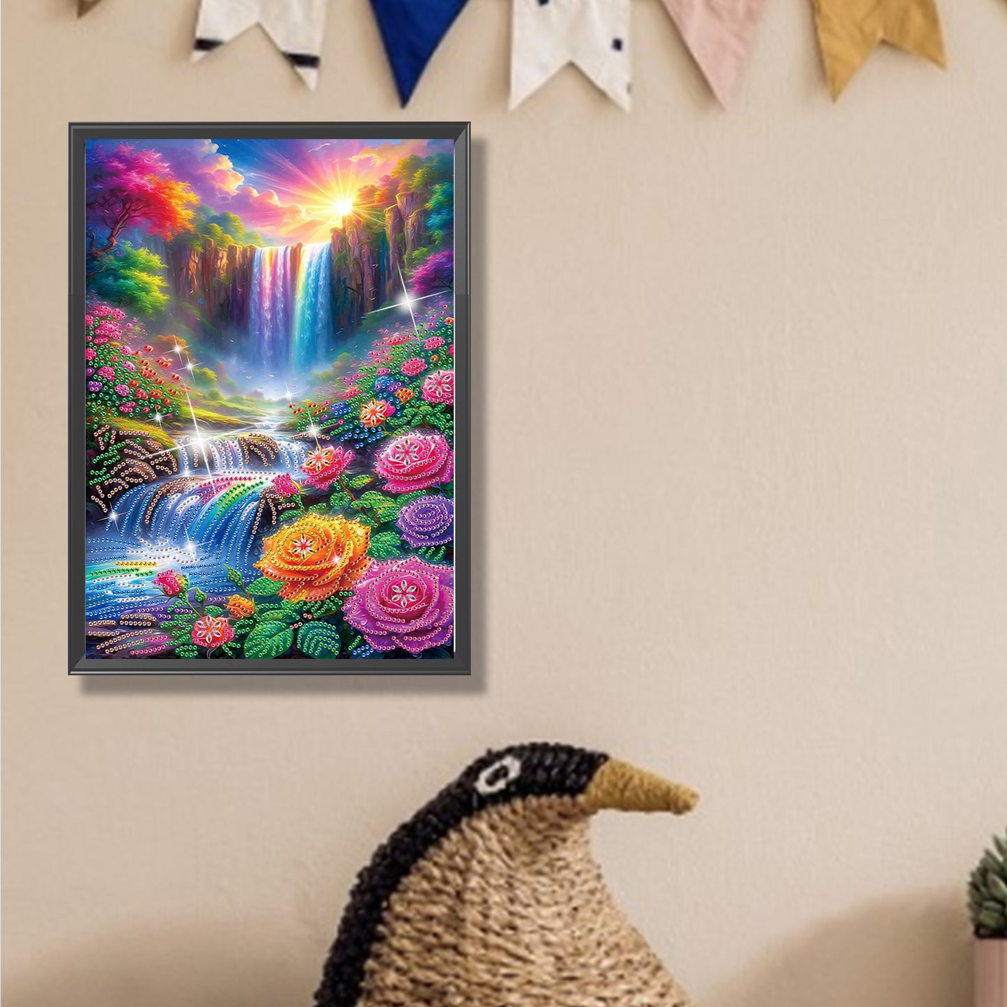 Flower Waterfall - Special Shaped Drill Diamond Painting 30*40CM