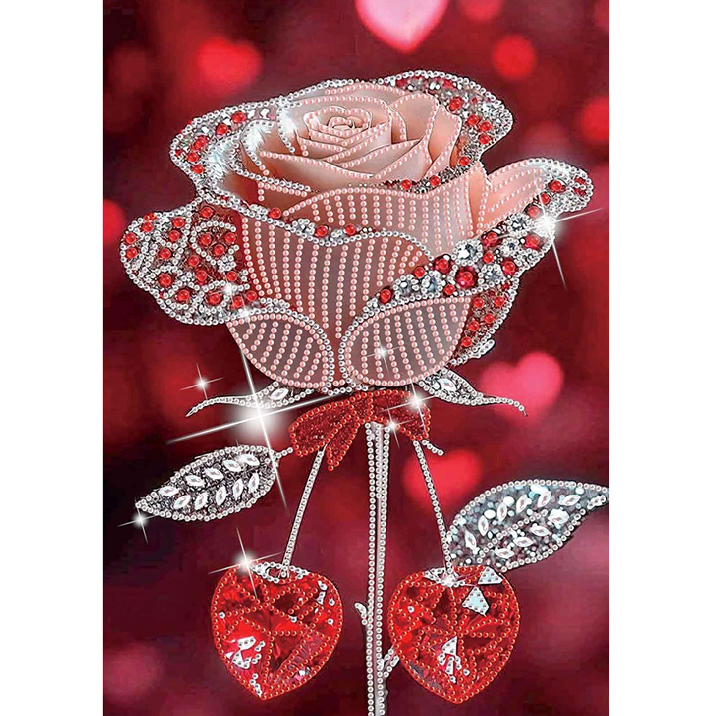 Dreamy Red Rose - Special Shaped Drill Diamond Painting 30*40CM