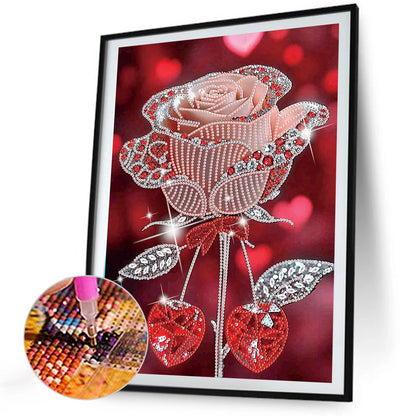 Dreamy Red Rose - Special Shaped Drill Diamond Painting 30*40CM