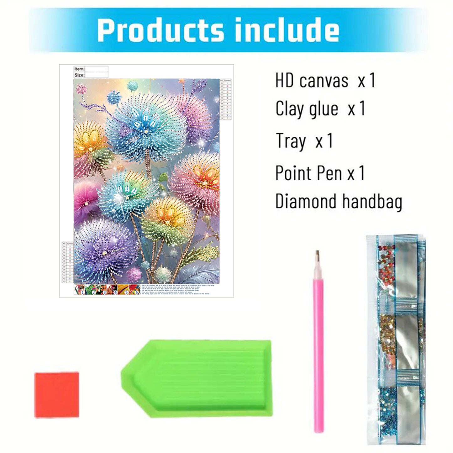 Dreamy Dandelion - Special Shaped Drill Diamond Painting 30*40CM