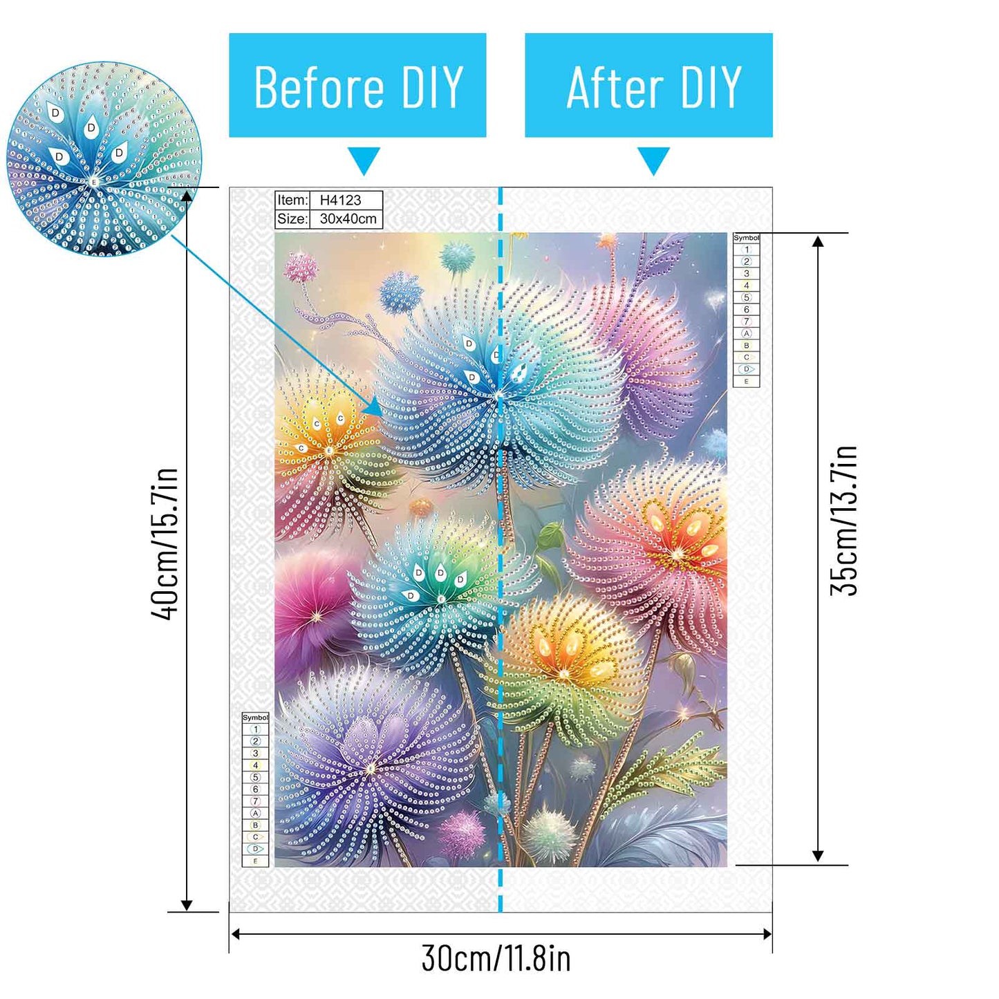 Dreamy Dandelion - Special Shaped Drill Diamond Painting 30*40CM