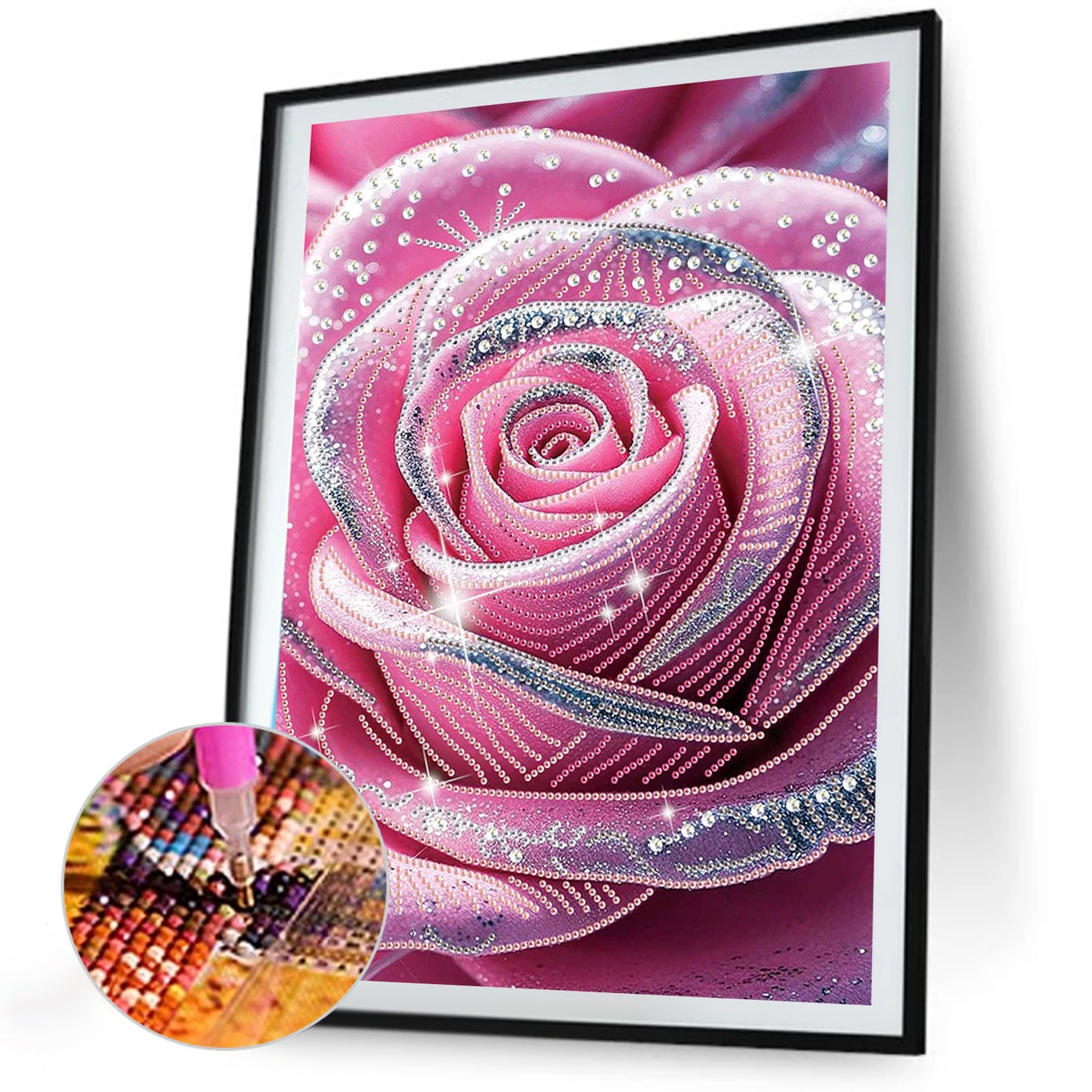 Dreamy Pink Rose - Special Shaped Drill Diamond Painting 30*40CM