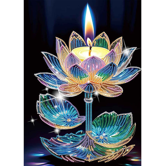 Dreamy Lotus - Special Shaped Drill Diamond Painting 30*40CM