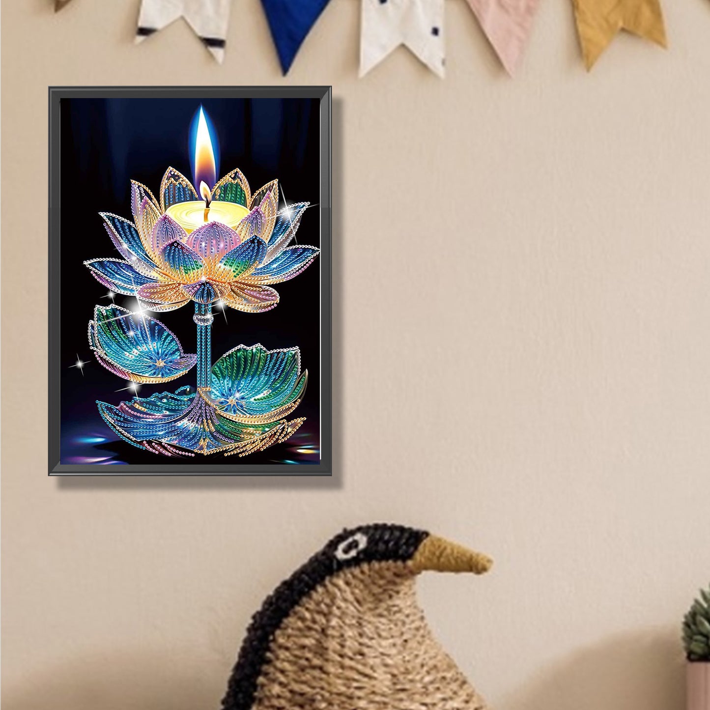 Dreamy Lotus - Special Shaped Drill Diamond Painting 30*40CM