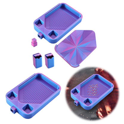 Diamond Painting Storage Container Tray for Diamond Art Beads (Blue Purple)