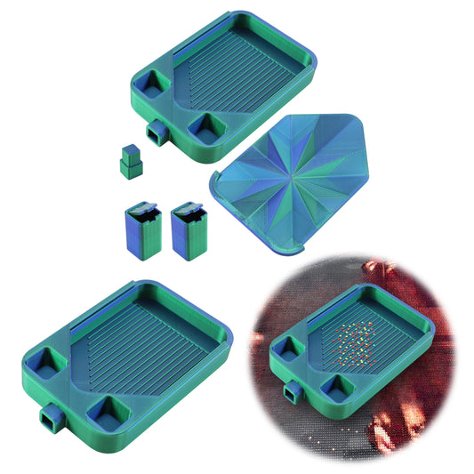 Diamond Painting Storage Container Tray with Stopper Lid for DIY Crafts (Teal)