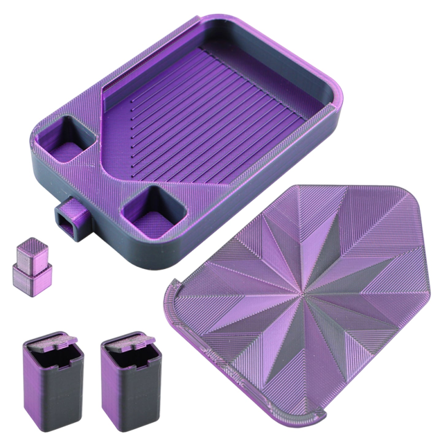 Diamond Painting Storage Container Tray for Diamond Art Beads (Black Purple)
