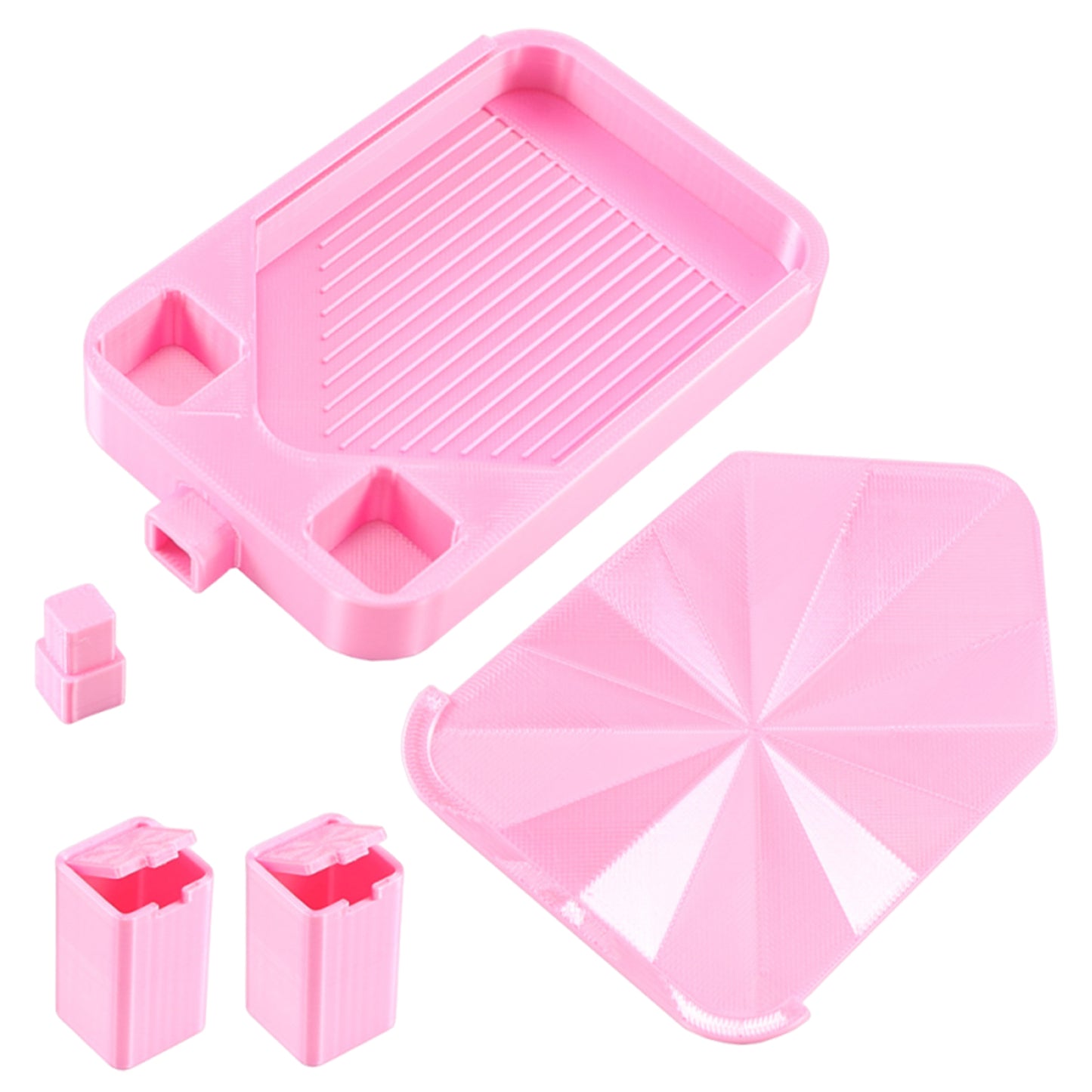 Diamond Painting Storage Container Tray with Stopper Lid for DIY Crafts (Pink)