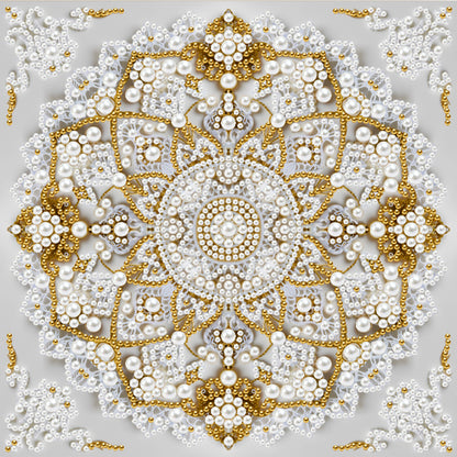 Mandala - DIY Pearl Gem Art Diamond Painting Kits With Framefor Home Decor -25x25cm