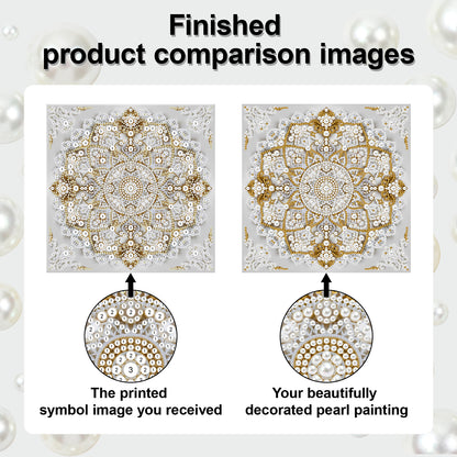 Mandala - DIY Pearl Gem Art Diamond Painting Kits With Framefor Home Decor -25x25cm