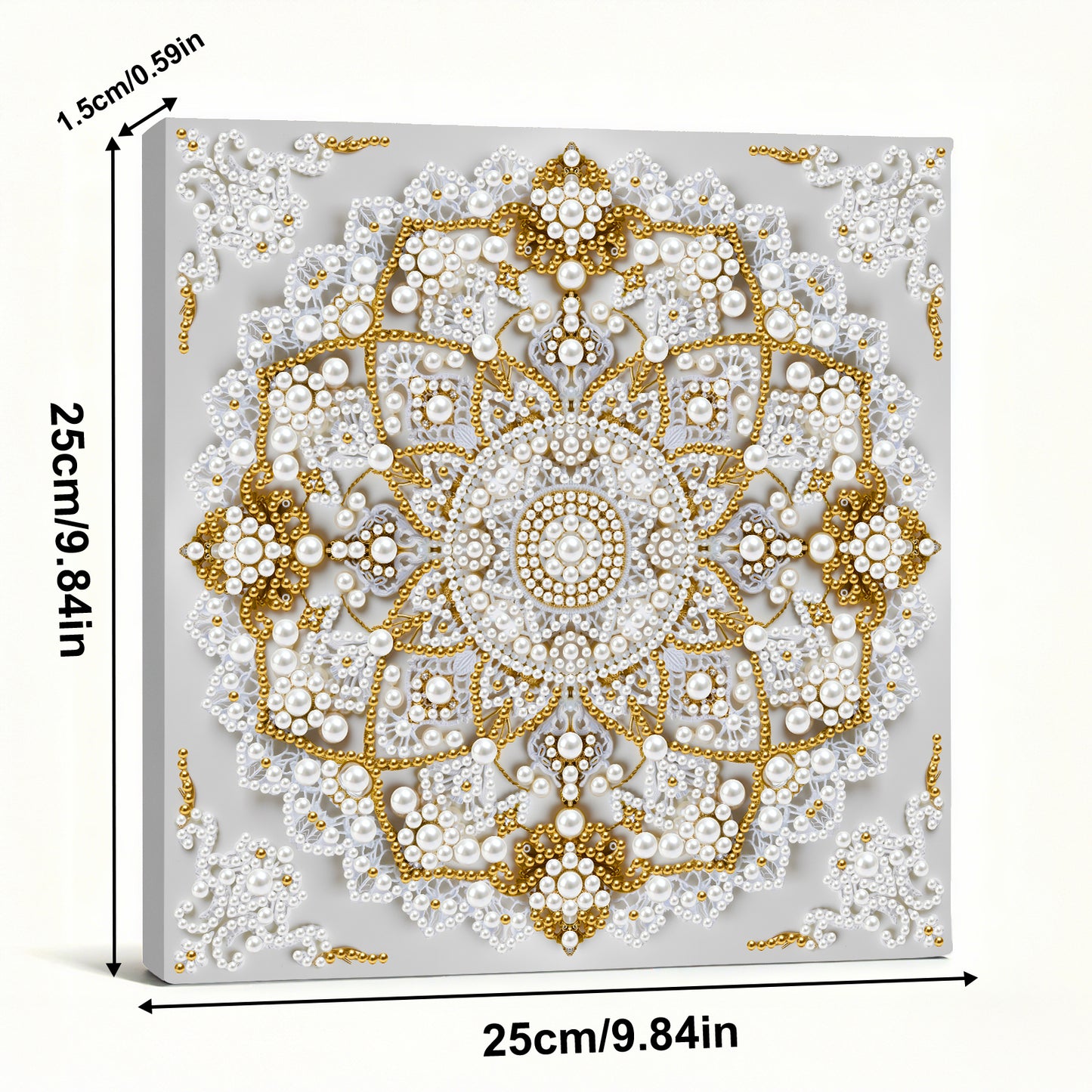 Mandala - DIY Pearl Gem Art Diamond Painting Kits With Framefor Home Decor -25x25cm
