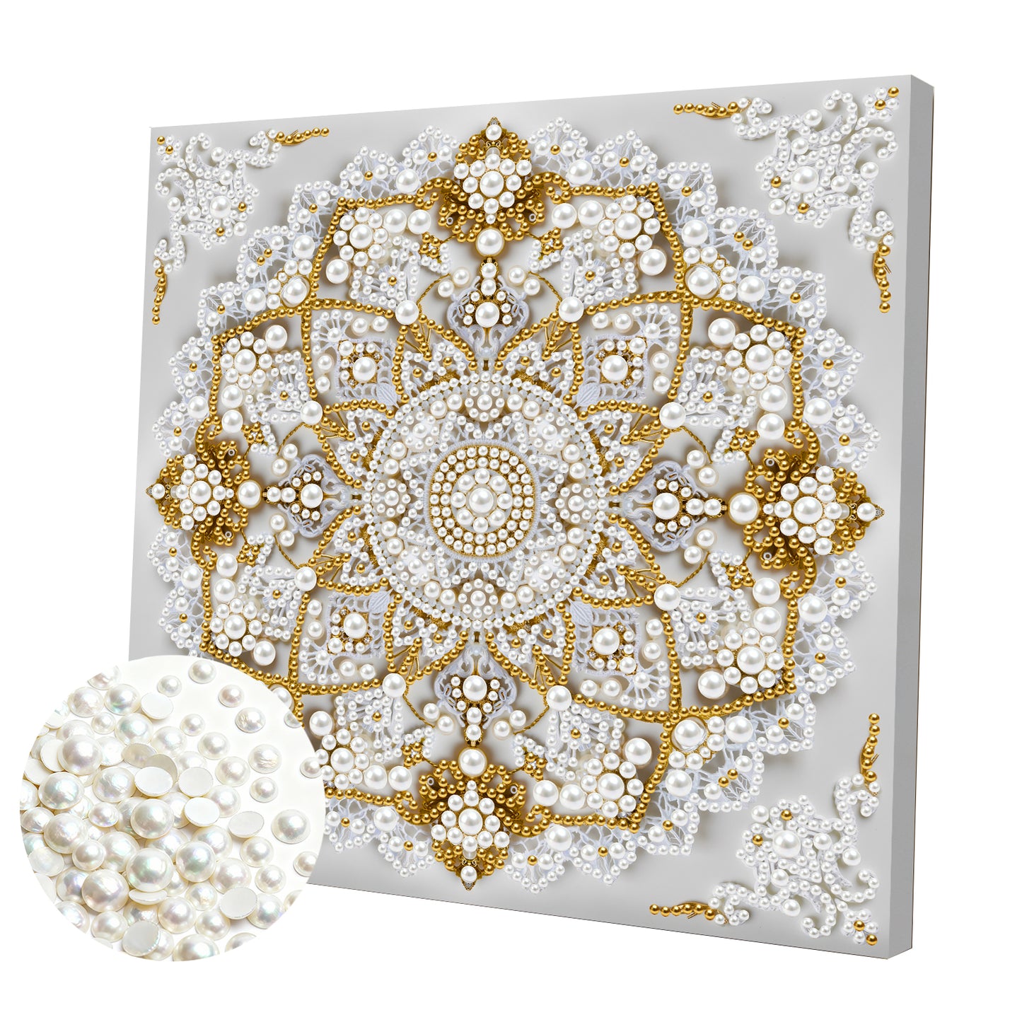 Mandala - DIY Pearl Gem Art Diamond Painting Kits With Framefor Home Decor -25x25cm