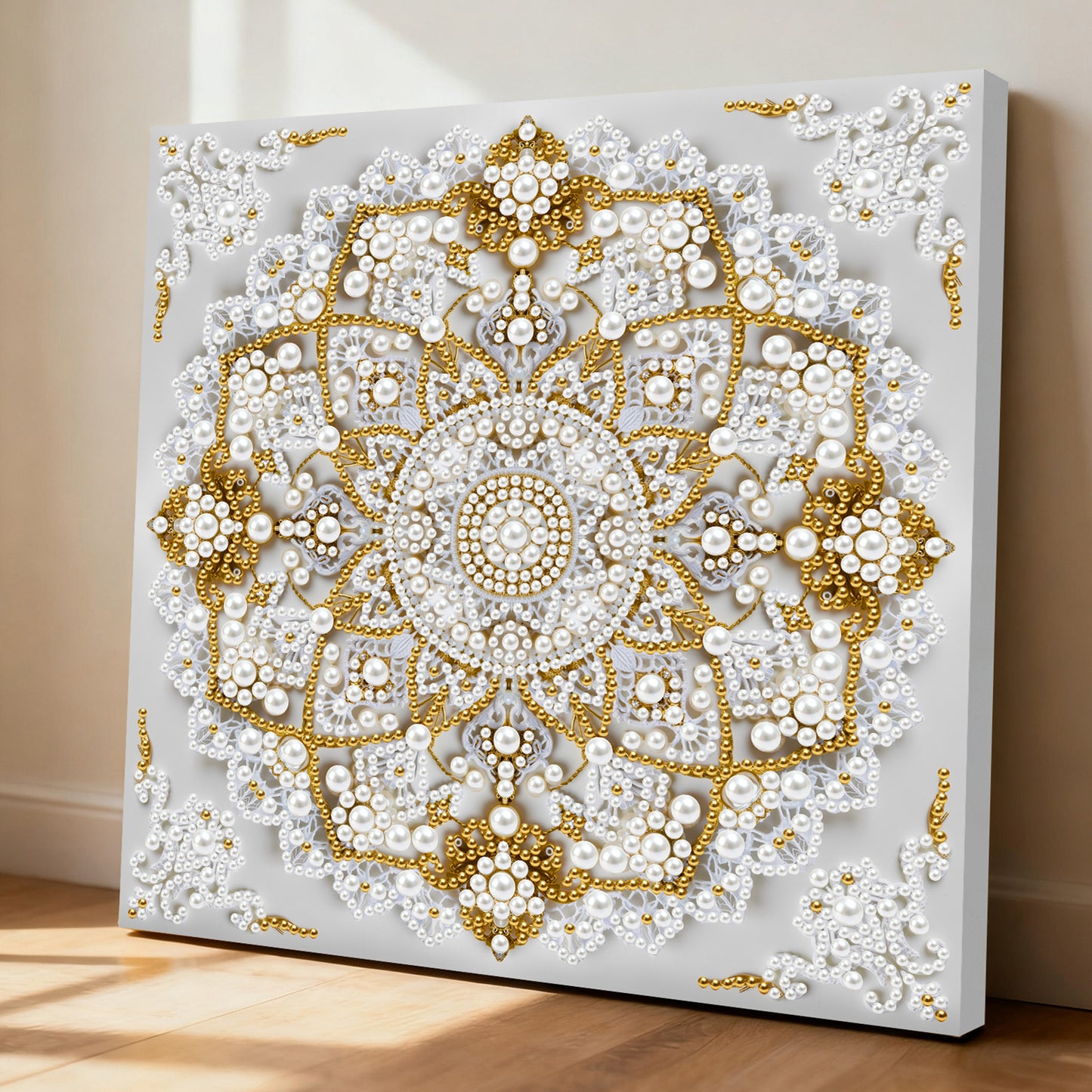 Mandala - DIY Pearl Gem Art Diamond Painting Kits With Framefor Home Decor -25x25cm