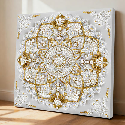 Mandala - DIY Pearl Gem Art Diamond Painting Kits With Framefor Home Decor -25x25cm