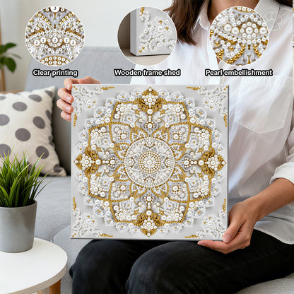 Mandala - DIY Pearl Gem Art Diamond Painting Kits With Framefor Home Decor -25x25cm