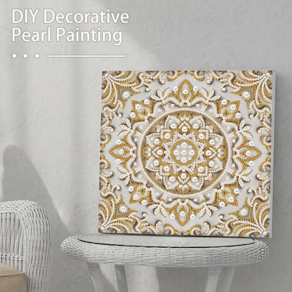 Mandala - DIY Pearl Gem Art Diamond Painting Kits With Framefor Home Decor -25x25cm