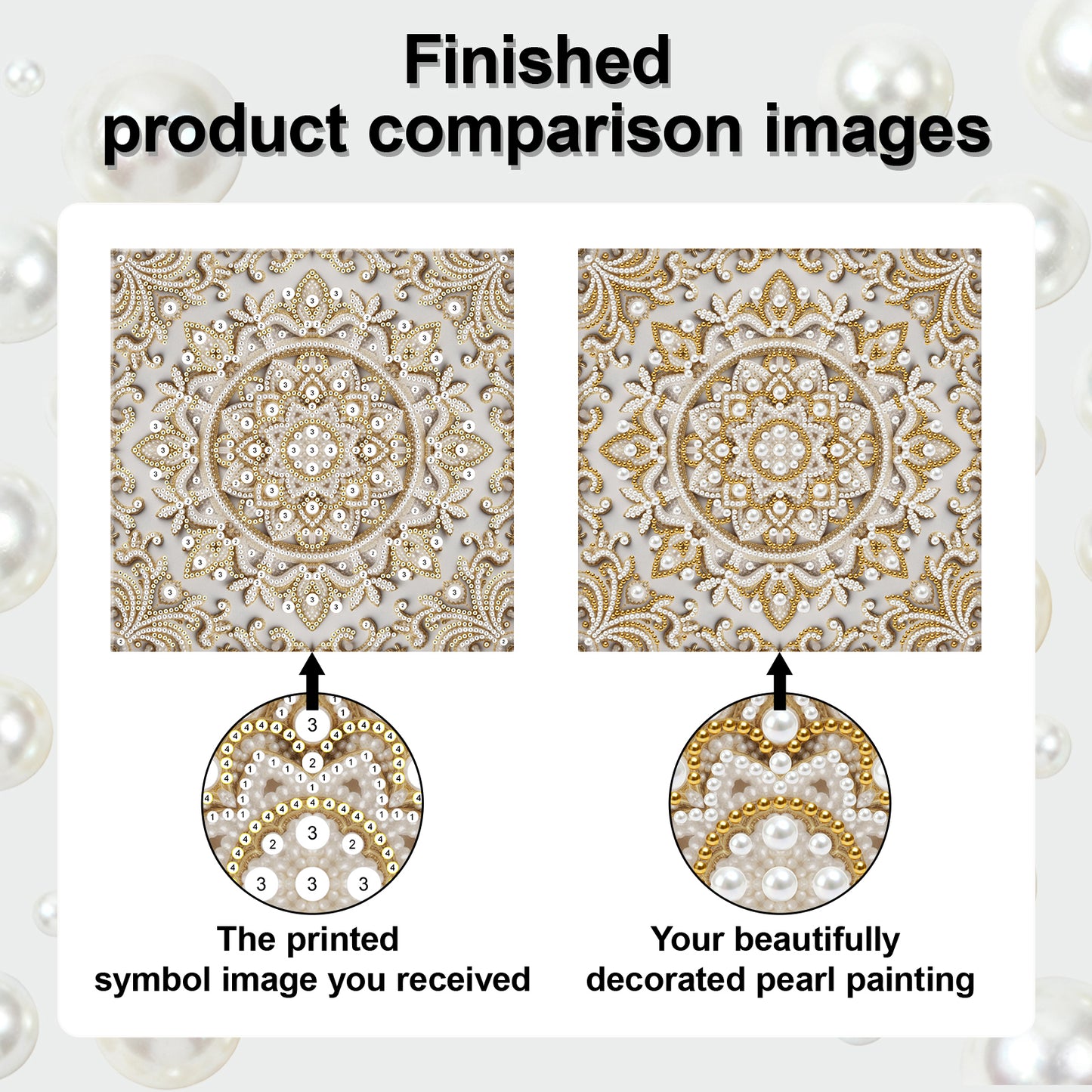 Mandala - DIY Pearl Gem Art Diamond Painting Kits With Framefor Home Decor -25x25cm