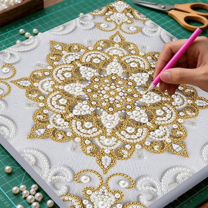 Mandala - DIY Pearl Gem Art Diamond Painting Kits With Framefor Home Decor -25x25cm