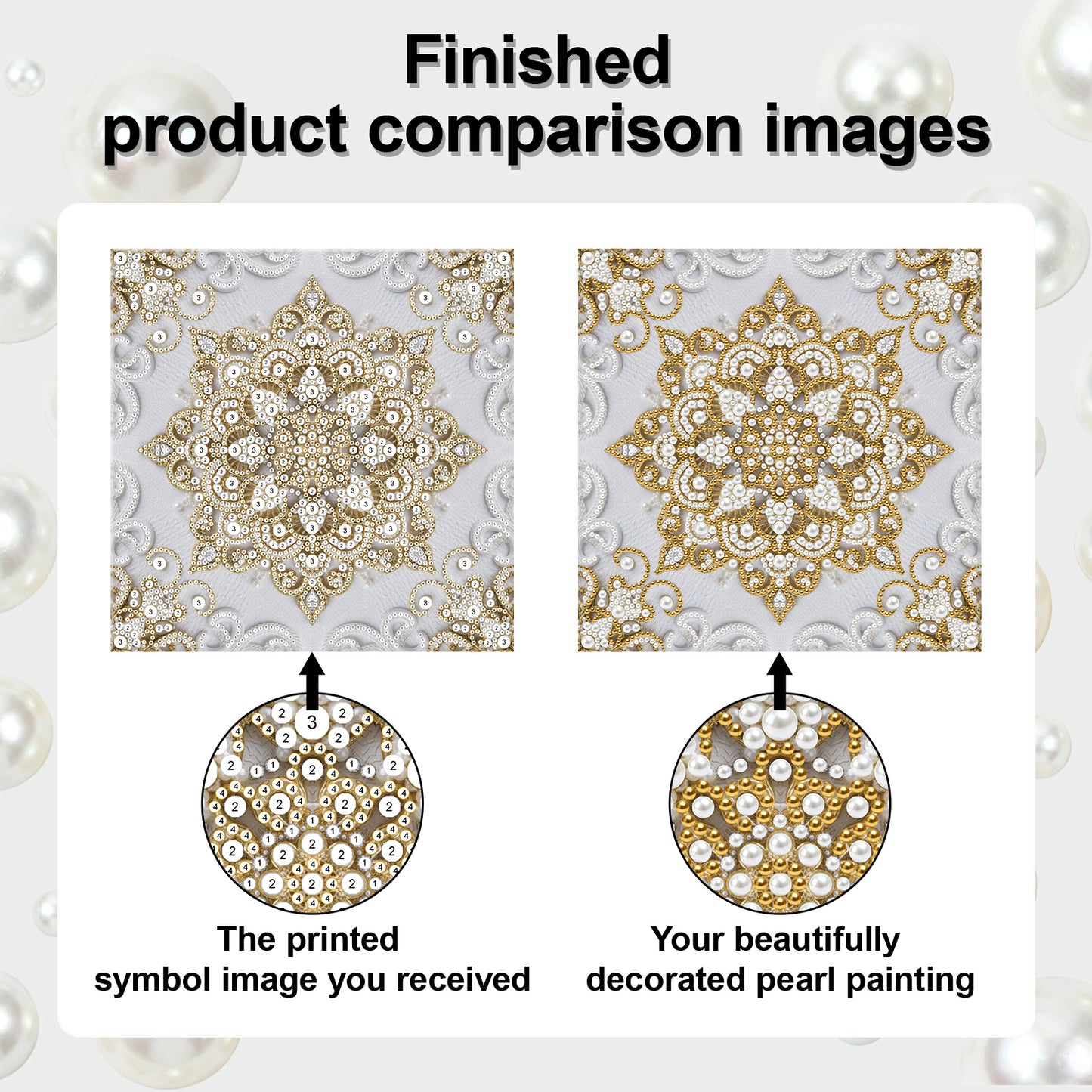 Mandala - DIY Pearl Gem Art Diamond Painting Kits With Framefor Home Decor -25x25cm