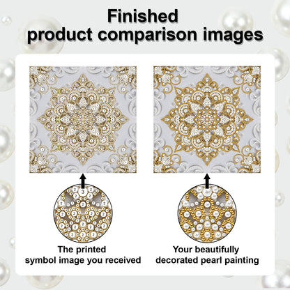 Mandala - DIY Pearl Gem Art Diamond Painting Kits With Framefor Home Decor -25x25cm