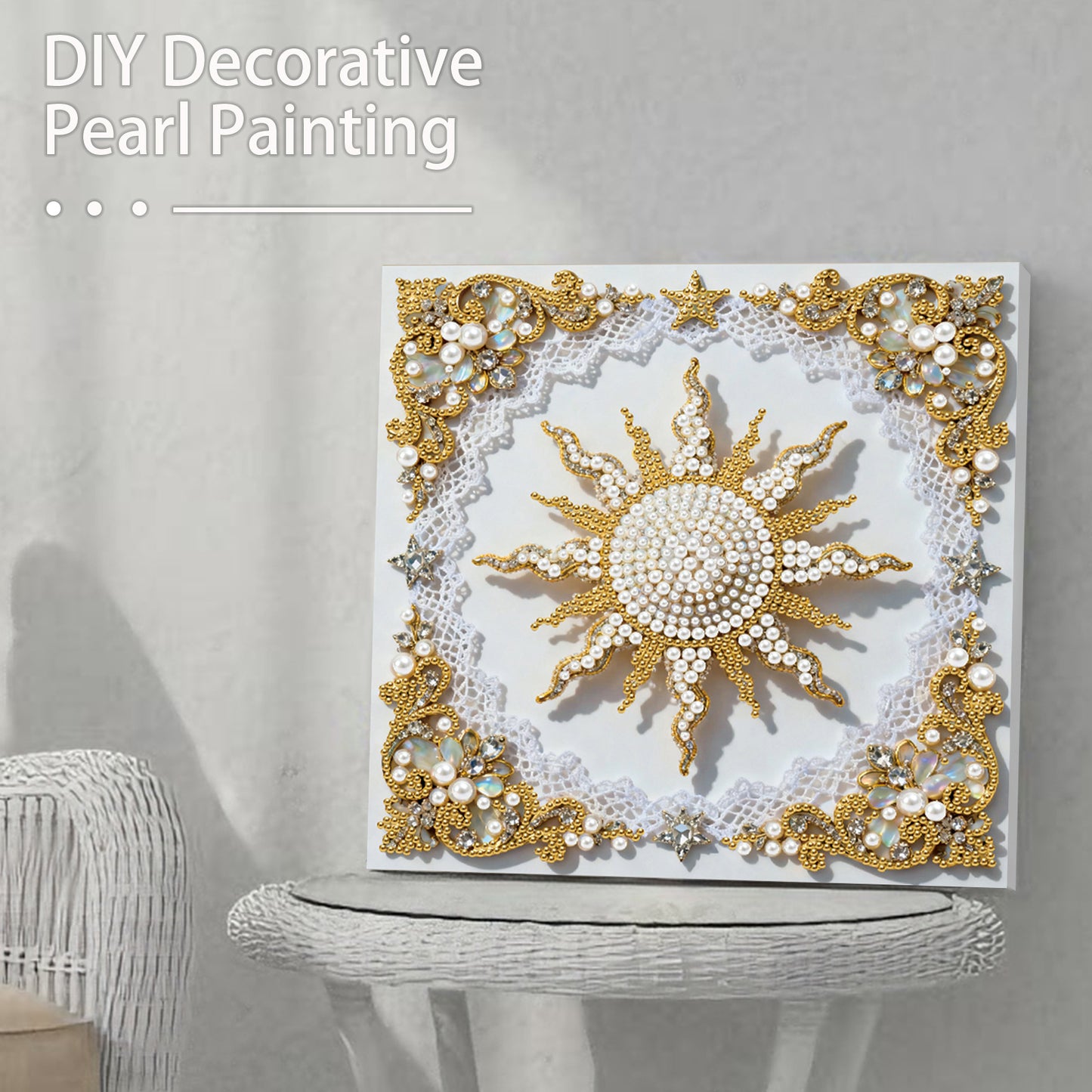 Shimmering Pearls - DIY Pearl Gem Art Diamond Painting Kits With Framefor Home Decor -25x25cm