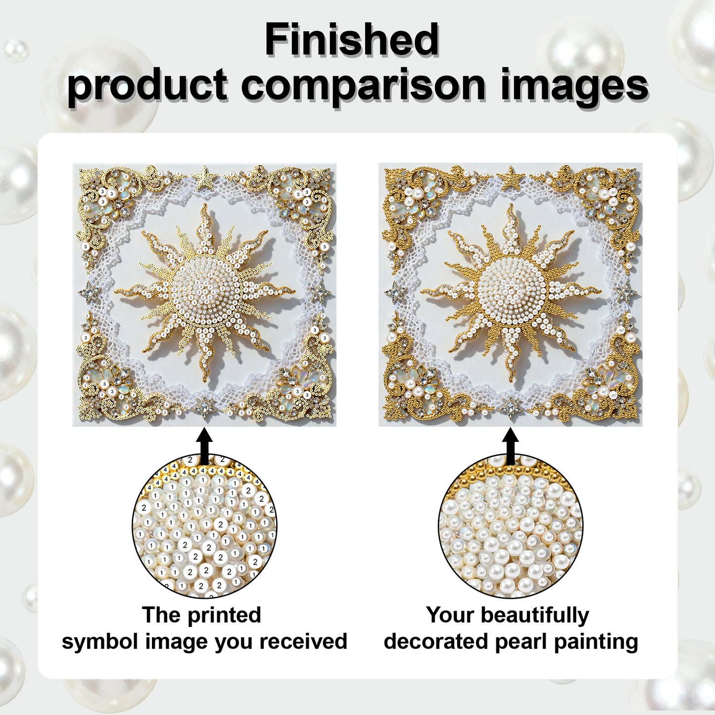 Shimmering Pearls - DIY Pearl Gem Art Diamond Painting Kits With Framefor Home Decor -25x25cm