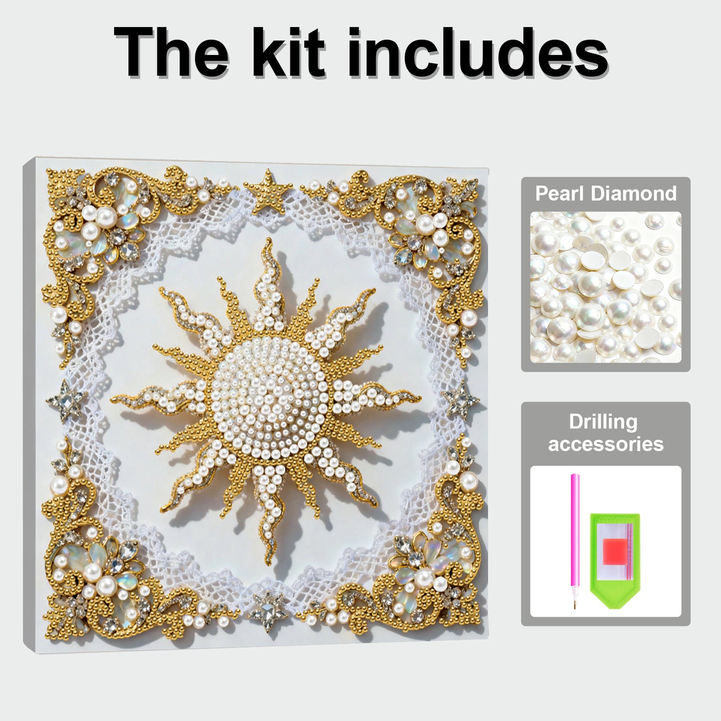 Shimmering Pearls - DIY Pearl Gem Art Diamond Painting Kits With Framefor Home Decor -25x25cm