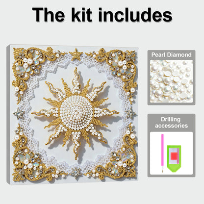 Shimmering Pearls - DIY Pearl Gem Art Diamond Painting Kits With Framefor Home Decor -25x25cm