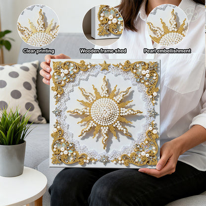 Shimmering Pearls - DIY Pearl Gem Art Diamond Painting Kits With Framefor Home Decor -25x25cm