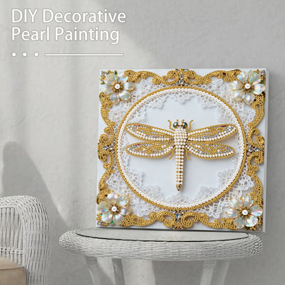 Dragonfly - DIY Pearl Gem Art Diamond Painting Kits With Framefor Home Decor -25x25cm