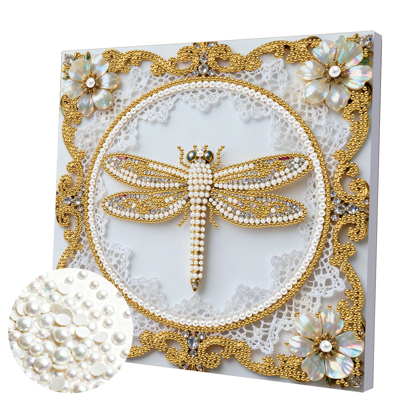 Dragonfly - DIY Pearl Gem Art Diamond Painting Kits With Framefor Home Decor -25x25cm