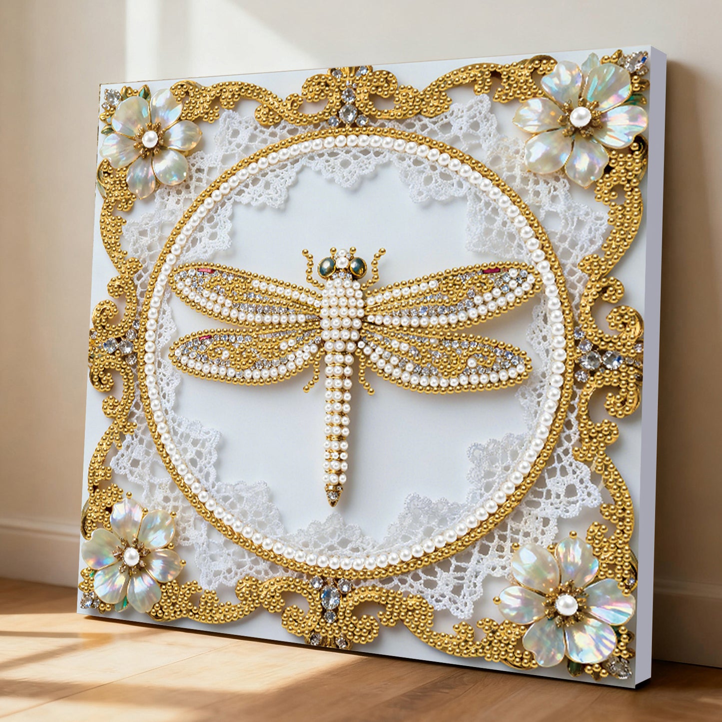 Dragonfly - DIY Pearl Gem Art Diamond Painting Kits With Framefor Home Decor -25x25cm