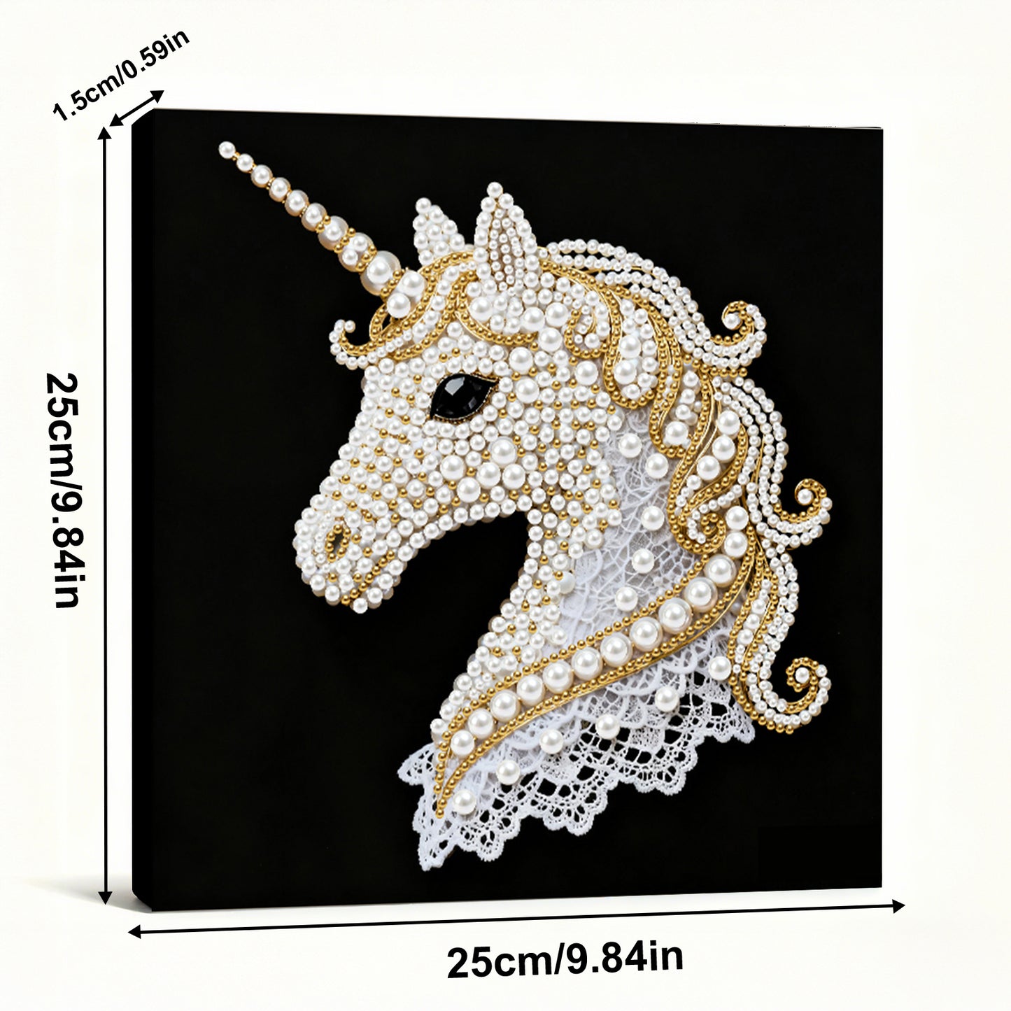 Unicorn - DIY Pearl Gem Art Diamond Painting Kits With Framefor Home Decor -25x25cm