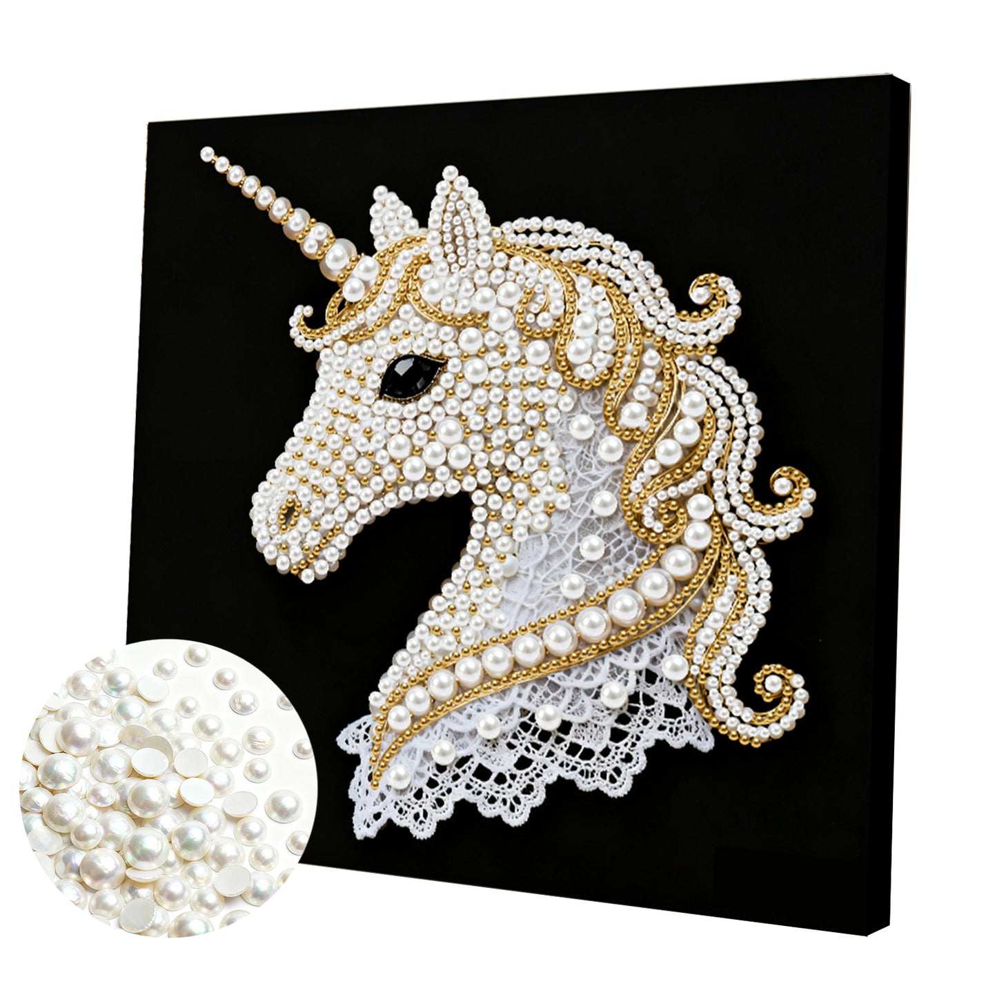 Unicorn - DIY Pearl Gem Art Diamond Painting Kits With Framefor Home Decor -25x25cm
