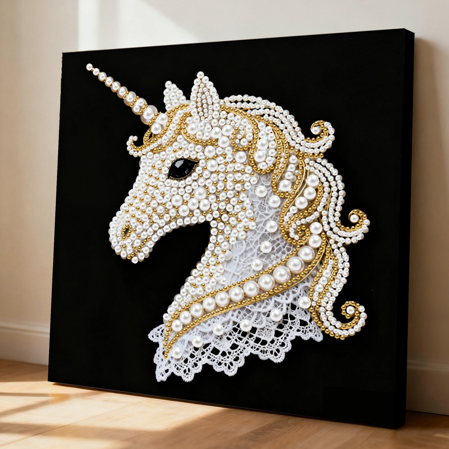 Unicorn - DIY Pearl Gem Art Diamond Painting Kits With Framefor Home Decor -25x25cm