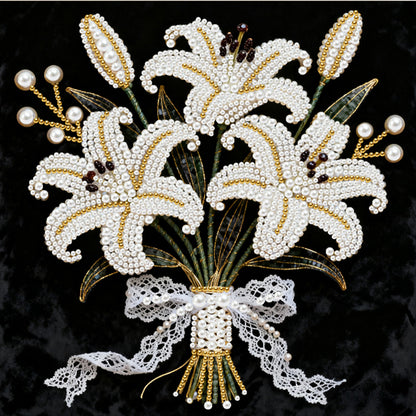 Blooming Flowers - DIY Pearl Gem Art Diamond Painting Kits With Framefor Home Decor -25x25cm