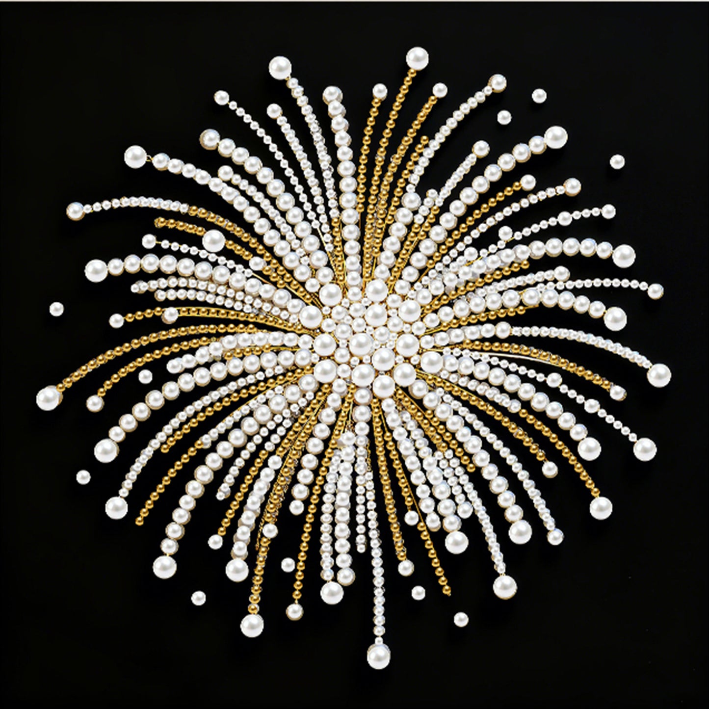 Fireworks - DIY Pearl Gem Art Diamond Painting Kits With Framefor Home Decor -25x25cm