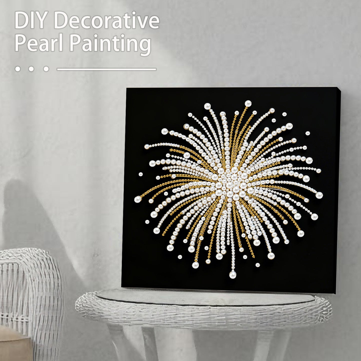 Fireworks - DIY Pearl Gem Art Diamond Painting Kits With Framefor Home Decor -25x25cm