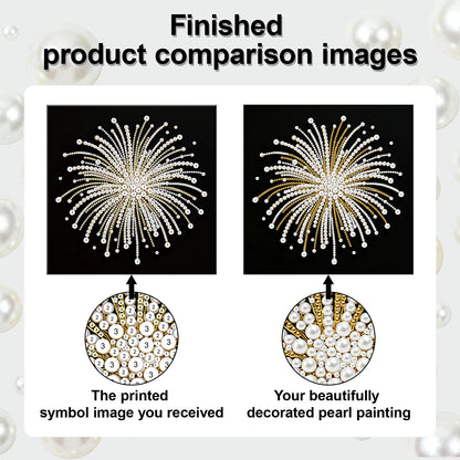 Fireworks - DIY Pearl Gem Art Diamond Painting Kits With Framefor Home Decor -25x25cm