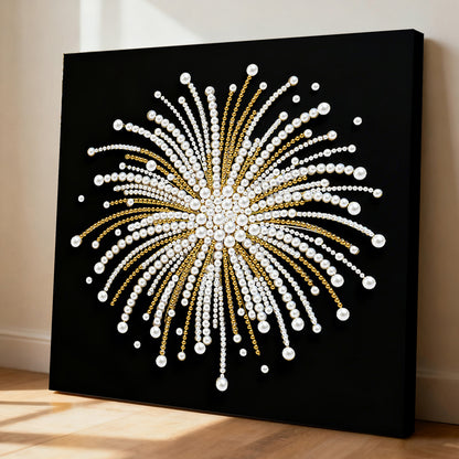 Fireworks - DIY Pearl Gem Art Diamond Painting Kits With Framefor Home Decor -25x25cm