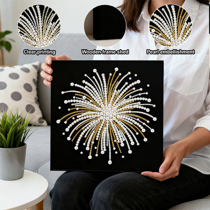 Fireworks - DIY Pearl Gem Art Diamond Painting Kits With Framefor Home Decor -25x25cm