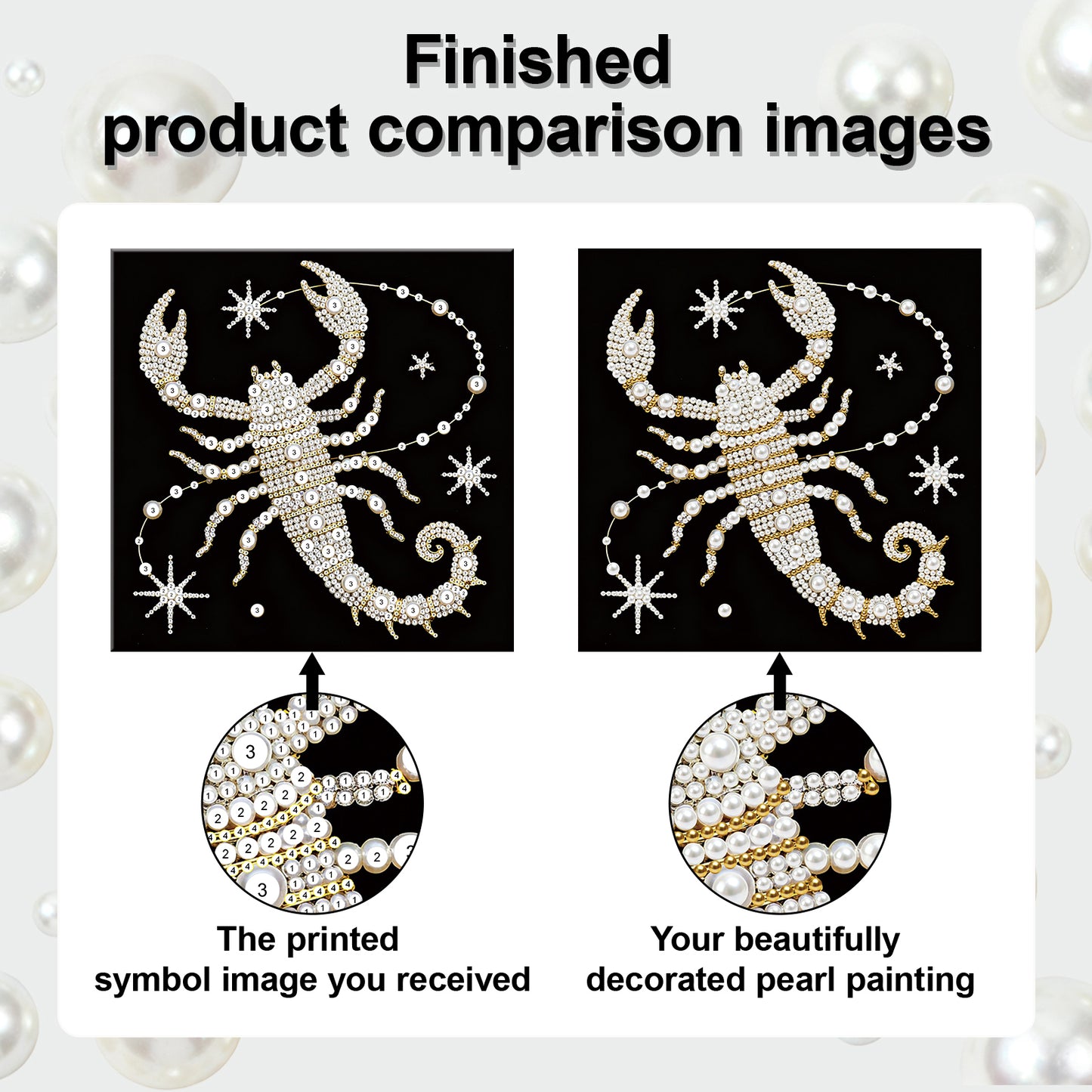 Scorpion - DIY Pearl Gem Art Diamond Painting Kits With Framefor Home Decor -25x25cm