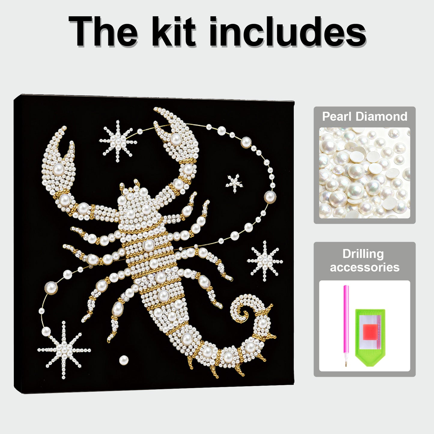 Scorpion - DIY Pearl Gem Art Diamond Painting Kits With Framefor Home Decor -25x25cm