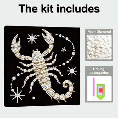 Scorpion - DIY Pearl Gem Art Diamond Painting Kits With Framefor Home Decor -25x25cm