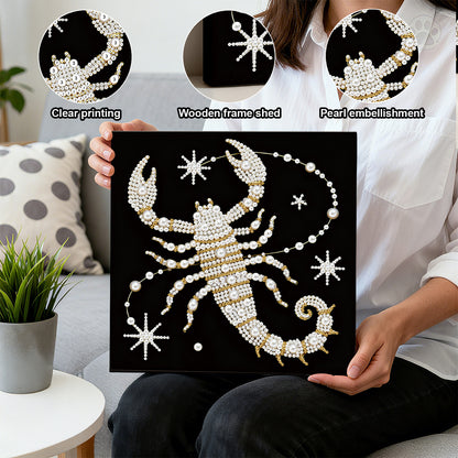 Scorpion - DIY Pearl Gem Art Diamond Painting Kits With Framefor Home Decor -25x25cm