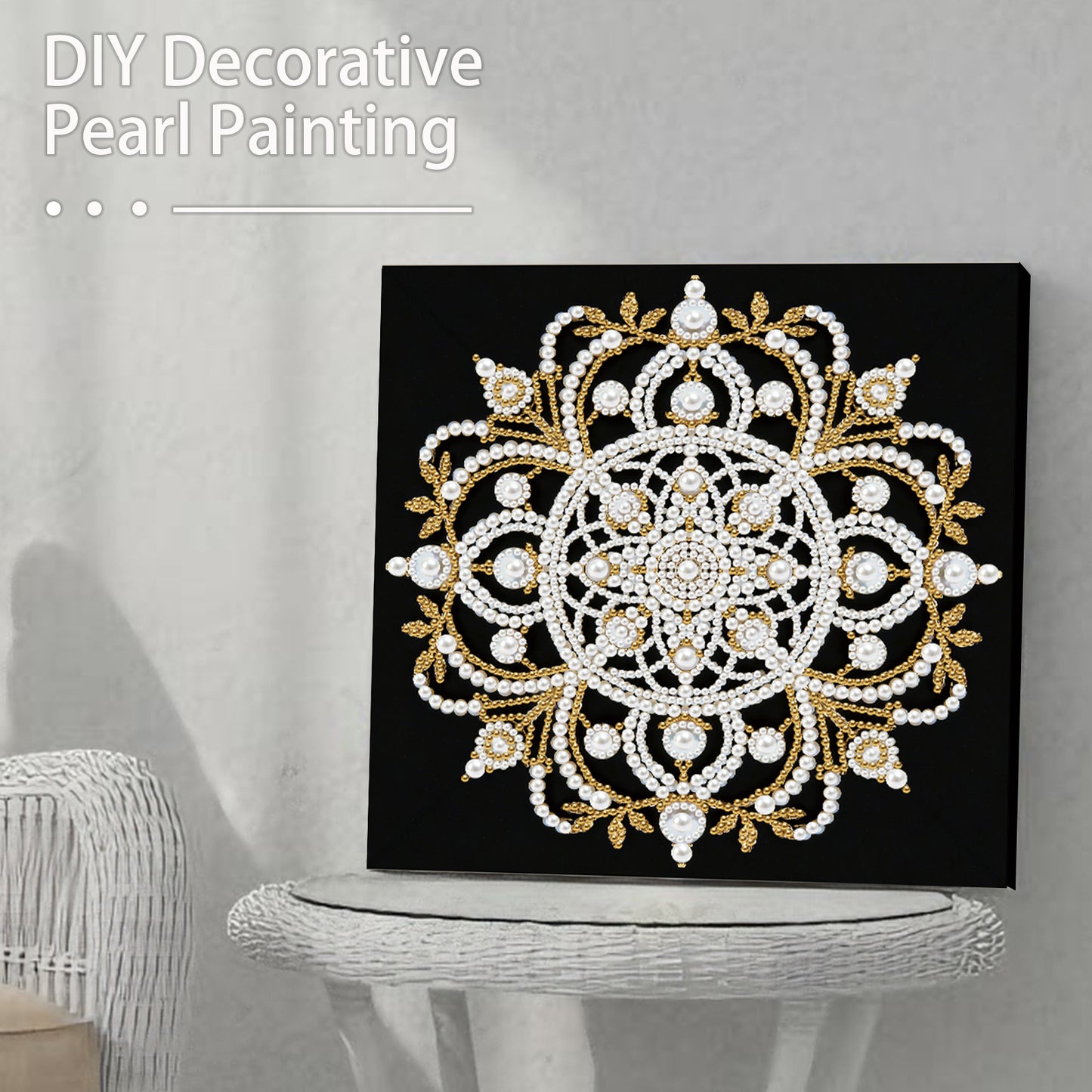 Mandala - DIY Pearl Gem Art Diamond Painting Kits With Framefor Home Decor -25x25cm