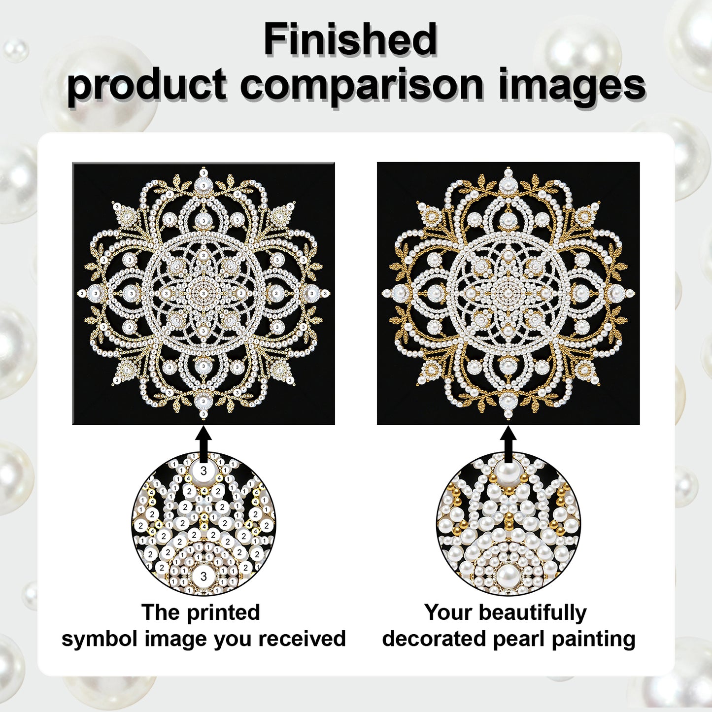 Mandala - DIY Pearl Gem Art Diamond Painting Kits With Framefor Home Decor -25x25cm
