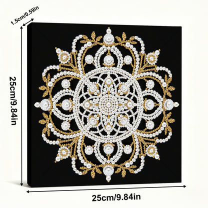 Mandala - DIY Pearl Gem Art Diamond Painting Kits With Framefor Home Decor -25x25cm