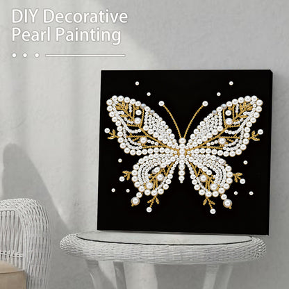 Butterfly - DIY Pearl Gem Art Diamond Painting Kits With Framefor Home Decor -25x25cm